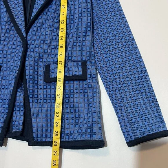 CAbi Scholarship Knit Blazer Jacket Medium Size Navy Blue Stretch Career Work - Picture 5 of 14